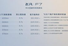 续航666km/造型时尚 飞凡F7售20.99万起-透彻科技