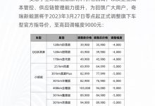 最高降0.9万 奇瑞新能源多款车价格调整-透彻科技