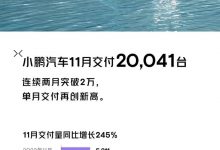 同比增长245% 小鹏11月交付新车20041台-透彻科技